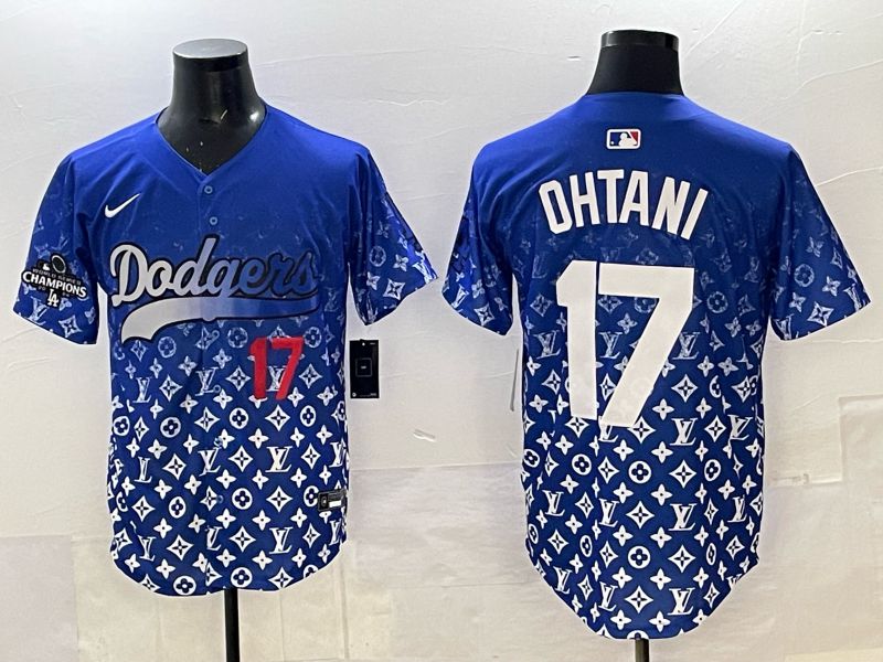 Men Los Angeles Dodgers #17 Ohtani Blue Nike 2025 MLB jersey 012